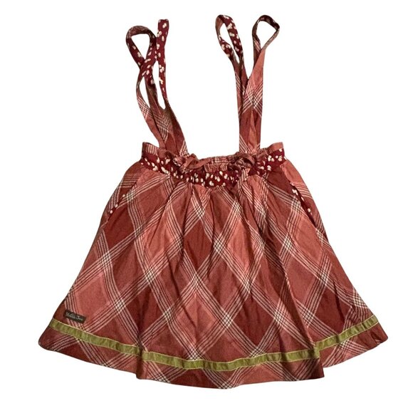 Matilda Jane You & Me Girls 10 Plaid Overalls Suspender Skirt 10 - Picture 4 of 4